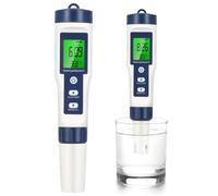 PONDON Probador digital de agua con retroiluminación LCD, bolígrafo multifuncional 5 en 1 para probar el pH del agua, Ec, monitor de salinidad portátil, probador de TDS para agua potable, piscina