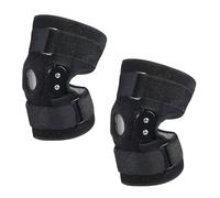 PONDON Rodillera articulada con estabilizadores laterales de metal, 2 unidades, negro, M, tela transpirable, estabilizador de rótula, correas de compresión, para entrenamiento, dolor de rodillas