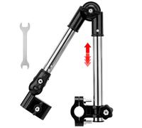 PONDON Soporte para paraguas tipo B, ajustable 360° + 180°, plegable, negro, apto para bicicletas y cochecitos