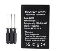 PONDWAY Batería BL-5C de 1200 mAh compatible con Artfone CS181 CF241A F20 C10 G3G6, PX1728E-1BRS, 1ICP06/35/54 AK54 CP10 para Vodafone 702NK 702NKII V804NK, para Tiptel 6011 1, para T-S. inus A806