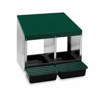 Ponedero con 2 departamentos con Fondo de plastico - Gaun. Ideal para gallinas y Aves de Corral. Ponedero Ligero, Duradero y facil de Montar.