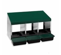 Ponedero con 3 departamentos con Fondo de plastico - Gaun. Ideal para gallinas y Aves de Corral. Ponedero Ligero, Duradero y facil de Montar.