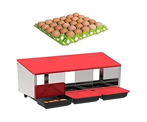 Ponedero de plastico, rojo, gallinas 3 departamentos