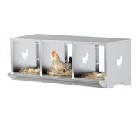 Ponedero para Gallinas 3 Huecos, Diseño Amplio, Estructura Reforzada, Recogida de Huevos Sencilla, Fácil Montaje sin Herramientas