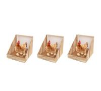 Ponederos De Huevos para Gallinas, 3 Cajas Caseta Gallinas con Almohadillas Nidos De Percha De Madera, Ponedero Gallinero De Madera para Poner Huevos, Nidos De Pollo para Gallina Y Patos, Fácil