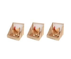 Ponederos De Huevos para Gallinas, 3 Cajas Caseta Gallinas con Almohadillas Nidos De Percha De Madera, Ponedero Gallinero De Madera para Poner Huevos, Nidos De Pollo para Gallina Y Patos,