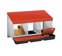 Ponederos gallinas gallinero Exterior, Caja Nido para gallinas de Acero galvanizado: 3 Compartimentos, Sistema de Recogida de Huevos con Ruedas de Alta Resistencia, Bandeja y Tapa fáciles de Limpiar