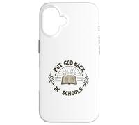 Poner a Dios de Nuevo en Las escuelas Biblia Christian Jesus Teacher Carcasa para iPhone 16