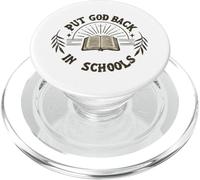 Poner a Dios de Nuevo en Las escuelas Biblia Christian Jesus Teacher PopSockets PopGrip para MagSafe