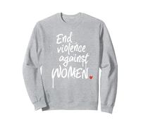 Poner Fin a la Violencia contra Las Mujeres - Mensaje de protesta de Mujeres Sudadera, Unisex para Adultos, Gris Jaspeado, XXL