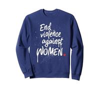 Poner Fin a la Violencia contra Las Mujeres - Mensaje de protesta de Mujeres Sudadera, Unisex para Adultos, Azul Marino, L