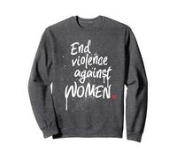 Poner Fin a la Violencia contra Las Mujeres - Mensaje de protesta de Mujeres Sudadera, Unisex para Adultos, Jaspeado Oscuro, M