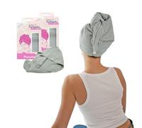 Ponette - 2 Toallas Turbante de Máxima Absorción, Toallas para Secar el Pelo sin Encrespamiento, Botón de Sujeción, Tratamientos Capilares, Menos Secado con Secador