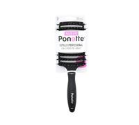 PONETTE Cepillo Profesional, con cerdas de jabalí Naturales, Base con Forma Curva y ventilada para Secado rápido, Cabezal Flexible, masajea, Reduce el encrespamiento y la Rotura, Potencia el Brillo.
