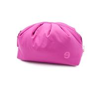 PONETTE - Neceser Mujer Vive Grande de Tejido en Fresa con Forma Gyoza, Forro, Tirador y Cremallera a Tono, Viaje, Piscina, Gimnasio, Estuche, Bolsa de Aseo, Marca Española