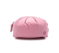 PONETTE - Neceser Mujer Vive Grande de Tejido en Rosa con Forma Gyoza, Forro, Tirador y Cremallera a Tono, Viaje, Piscina, Gimnasio, Estuche, Bolsa de Aseo, Marca Española