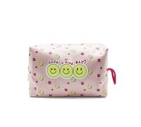 PONETTE - Neceser Vuelta al Cole Infantil con Tejido en Color Rosa, Asa con Cordón, Emoticonos y Texto "Have a Nice Day", Niño, Niña, Juvenil, Marca Española