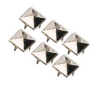 Pongnas 100 Remaches de Metal Pirámide de 4 Garras para Accesorios de Moda, Ropa de Bricolaje, Zapatos, Bolsos - Plata Elegante 12 Mm (SILVER #14)