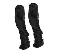 Pongnas 2 Uds Peluca con Clamp/Holder de Garra de Muñeca Rizada Romana 25cm Marrón Oscuro Cola de Caballo con Clamp/Holder de Seda de Alta Temperatura (BLACK)