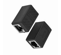 Pongnas Acoplador Adaptador LAN de Red RJ45 Hembra a Hembra, Conector Extensor de Red Ethernet con Carcasa Blindada, para Transmisión Estable y Fácil Operación, 2 uds.