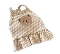 Pongnas Adorable Vestido a Cuadros para Perros con Patrón de Oso de Dibujos Animados - Falda de Moda de Verano para Mascotas Pequeñas y Medianas - Ideal para Fiestas y Uso Diario (Cofre de tamaño XL