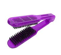 Pongnas Alisador de Cabello con Peine de Madera Contrachapada, Resistente a Altas Temperaturas, Antiestático, Color Morado para Uso Diario (Rosa roja)