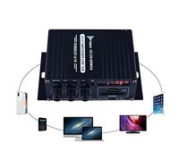 Pongnas Amplificador HiFi de 400 W: Subwoofer Estéreo para el Hogar y el Automóvil con Control Remoto y Compatibilidad con Radio FM (BLACK)