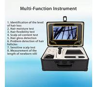 Pongnas Analizador Profesional de Detector de Cuero Cabelludo y Pelo, Microscopio, Herramienta para el Cuidado de la Piel con Lente Ajustable para la Salud del Cuero Cabelludo (Enchufe de la UE)