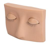Pongnas Cabeza de maniquí de las Pestañas con 3 Pares Párpados Extraíbles de Extensión de las Pestañas Cara Suave Toque Silicona PVC Diseño de Cabeza Media Base Estable Base para (color de piel)