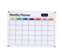 Pongnas Calendario Magnético de Borrado en Seco, Pizarra Blanca Mensual de Acrílico para Nevera con 4 Imanes, Pizarra Transparente de Borrado en Seco para Cocina de Oficina en Casa