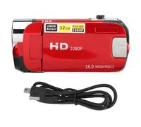 Pongnas Cámara Digital de 16MP, Obturador Electrónico, Resolución de 1080P, Cámara de Vídeo con Zoom 16X, Grabadora para Viajes y Sesiones de Bodas (Rojo)