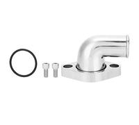 Pongnas Carcasa de Termostato de Cuello de Agua Giratorio de 90 Grados de Metal Pulido con Pernos Inoxidables y Junta Tórica para Motores SB BB 327 350 454 396 Plata 10,5 X 8,5 X 4 Cm