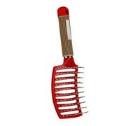Pongnas Cepillo para el Cabello con Ventilación, Cepillo para Desenredar con Punta de Bola Redonda con Ergonómico en Espiral y Gancho Magnético, para Cabello Rizado y Ondulado, Hombres (rojo)
