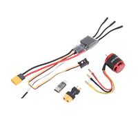 Pongnas Combo de Tren Motriz sin Escobillas RC para Axial SCX10 - Motor sin Escobillas 3542 + ESC de 80 A con Cables Precableados, Programación y BEC - de Alimentación de Orugas Mejorado para Orugas