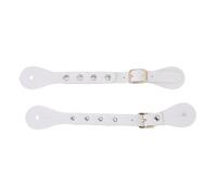 Pongnas Correas para Espuelas para Botas de Equitación - Correas para Botas de Espuelas de Cuero Sintético Vintage con Decoración de Diamantes de Imitación, Ajuste Seguro para Competiciones (White)