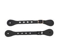 Pongnas Correas para Espuelas para Botas de Equitación - Correas para Botas de Espuelas de Cuero Sintético Vintage con Decoración de Diamantes de Imitación, Ajuste Seguro para Competiciones (Black)