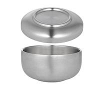 Pongnas Cuenco de Afeitar de Acero Inoxidable, Cuenco para Brocha de Afeitar para Limpieza de Barba con Tapa, Superficie Lisa, Ligero y Duradero, 11 Cm X 6,5 Cm