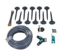 Pongnas de Riego de Jardín con Manguera de PE de 32,8 Pies y Boquillas de 360° - Kit de Riego Automático de 3 Modos para Césped, Invernadero, Patio y Jardín