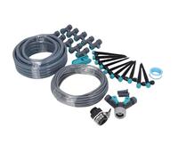 Pongnas de Riego por Goteo de 32.8 Pies con 8 Aspersores de Nebulización - Kit de Riego de Jardín para Parterres de Flores de Invernadero de Césped - Tubos y Accesorios de PE PVC ABS - No Requiere