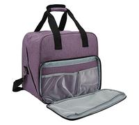 Pongnas Elegante Bolsa Gris para Máquina de Coser de Gran Capacidad con Múltiples Bolsillos para Transportarla sin Esfuerzo (Purple)