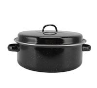 Pongnas Elegante Cacerola Moteada con Tapa para Batatas y Barbacoa, Olla de Hierro Antiadherente - 26 Cm (Cubierta de hierro 28CM)