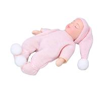 Pongnas Figura de Recién Nacido en Miniatura de Casa de Muñecas de Porcelana a Escala 12 en un Adorable Suéter para Jugar y Decorar