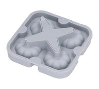 Pongnas Ice Ball Press Pumpkin, Ice Press For Whisky Chote Plantilla Libere Fácilmente 3D de Calabaza Food Grade 4 Celdas de Silic 4 para Halloween, Bar Home, Beach, Office (GREY)