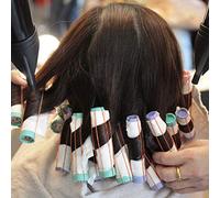 Pongnas Juego de 20 Varillas para Permanente del Cabello, 5 Tamaños de Varillas de Plástico para Ondas Frías, Rizadores Permanentes, Herramienta de Peinado con Bandas Elásticas, para (YELLOW)