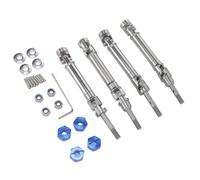 Pongnas Juego de 4 Ejes de Transmisión CVD de Acero Inoxidable para Coche Slash 4x4 Stampede /10 RC - Actualización de Repuesto Delantera Trasera con Acopladores, Tuercas, Llave Hexagonal