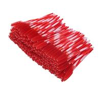 Pongnas Juego de Cepillos de Fibra para Extensión de Pestañas, Varitas de Rímel Desechables, 200 Uds., para Artistas de Maquillaje, Viajes (rojo)