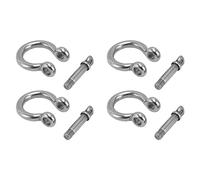 Pongnas Juego de Grilletes de de 4 piezas: Reemplazo D de Acero Inoxidable 304 con Pasador de Tornillo para un Uso Versátil (M8)