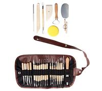 Pongnas Juego de Herramientas para Esculpir con de Madera de 30 Piezas para Cerámica, Arcilla y Tallado, Kit de Bricolaje Portátil con Cuchillas de Metal