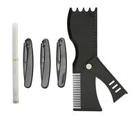 Pongnas Juego de Herramientas para Modelar Barba, Kit Profesional de Aseo y Recorte de Estilo de Barba con Lápiz de Peluquero, para Hombres, Viajes, Negocios, Material ABS