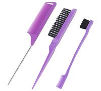 Pongnas Juego de Peines de Barbería, 3 Peines para Peinar el Cabello con Peine de de Rata para Alisar y Peinar el Cabello, Diseño Ergonómico para Cabello Largo, Corto, Recto y Rizado